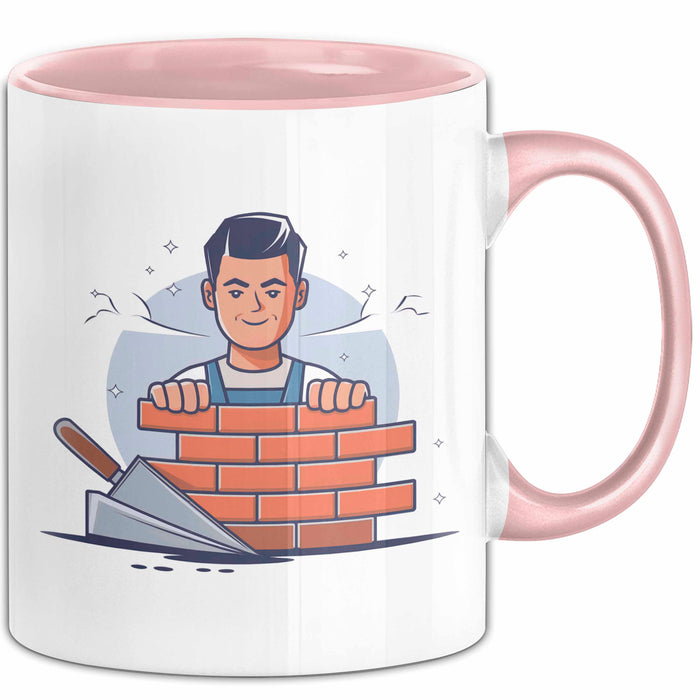 Maurer Tasse Geschenk Lustige Geschenkidee Spruch Für Ziegelbauer Rosa Trendation