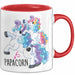 Tasse Geschenk Papacorn Lustiges Einhorn Design Becher Rot Trendation