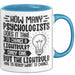 Psychologen Tasse Geschenk How Many Psychologist Does It Take To Change A Lightbulb Kaffee-Becher Blau Trendation