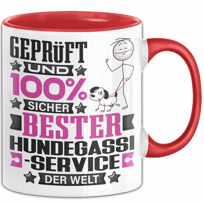 Hundegassi-Service Geschenk Lustiger Spruch für Hundegassi-Service Geschenkidee Bester Hundegassi-Service Der Welt Rot Trendation