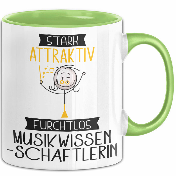 Musikwissenschaftlerin Tasse Geschenk Becher Stark Attraktiv Furchtlos Musikwissenschaftlerin Lustige Geschenkidee Grün Trendation
