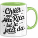 Rita Tasse Geschenk Chillt Mal Alle Rita Ist Ja Jetzt Da Geschenkidee Becher mit Name Grün Trendation