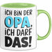 Opa Großvater Tasse Becher Geschenk Lustige Geschenkidee Spruch Ich Bin Der Opa Ich Darf Das Grün Trendation