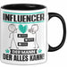 Influencer Tasse Geschenk für Influencer Der Mann Der Alles Kann Geschenkidee zum Geburtstag Schwarz Trendation