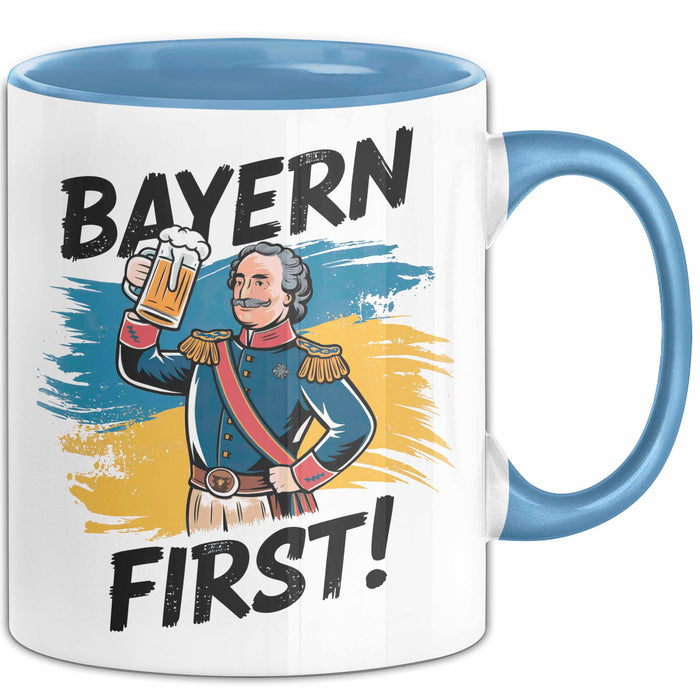 Deutschland München Bayern Bayerisch Tasse Geschenk Lustige Geschenkidee Spruch Bayern Zuerst Blau Trendation