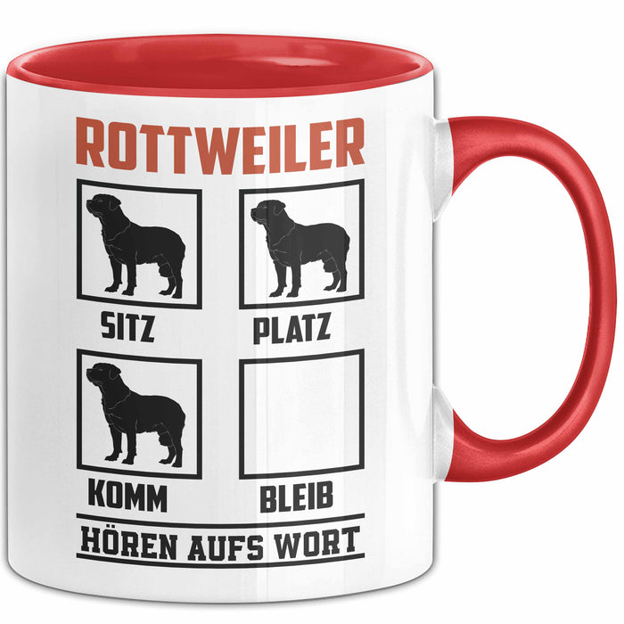Rottweiler Hören Aufs Wort Tasse Geschenk Rottweiler Besitzer Mama Becher Rot Trendation