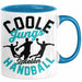 Handball-Spieler Geschenk Tasse Geschenkidee Handball-Spieler Jungs Kaffee-Becher Coole Jungs Spielen Handball Blau Trendation
