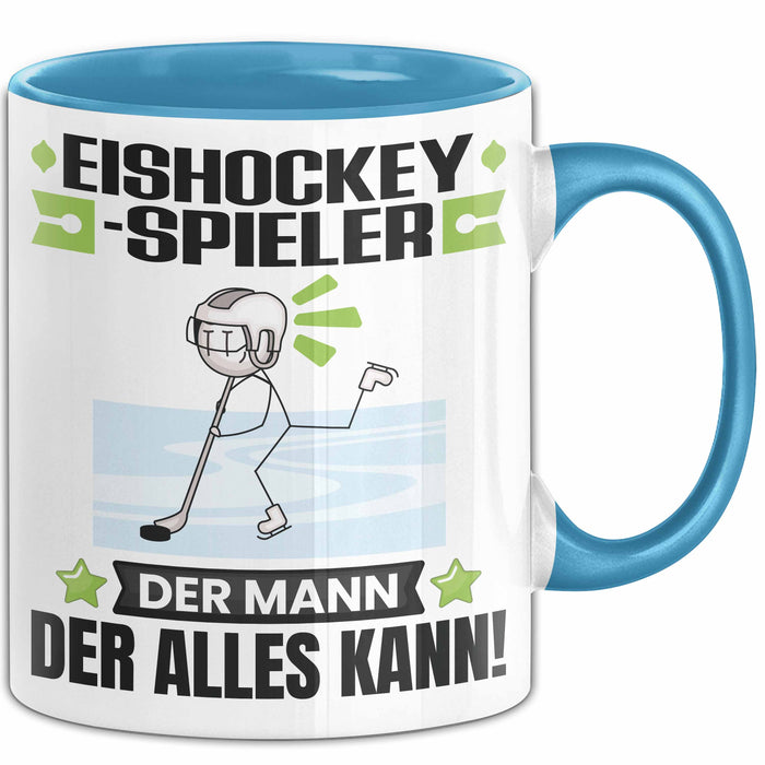 Eishockeyspieler Tasse Geschenk für Eishockeyspieler Der Mann Der Alles Kann Geschenkidee zum Geburtstag Blau Trendation