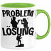 Wandern Tasse Geschenk für Wanderer Männer Geschenkidee Problem und Lösung Berge Wandern Grün Trendation