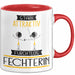 Fechterin Tasse Geschenk Becher Stark Attraktiv Furchtlos Fechterin Lustige Geschenkidee Rot Trendation