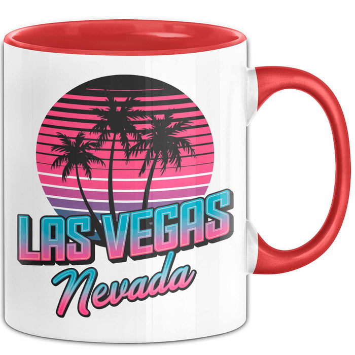 Las Vegas Nevada USA Tasse Geschenk Lustige Geschenkidee Spruch Rot Trendation