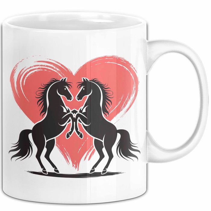 Pferd Tier Herz Tasse Geschenk Lustige Geschenkidee Spruch Weiß Trendation