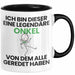 Onkel Geschenk Tasse Lustige Geschenkidee Geburtstag für Onkel Ich Bin Dieser Legendäre Onkel Von Dem Alle Geredet Haben Kaffee-Becher Schwarz Trendation