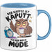 Sarkastische Eule Tier Kaffee Tasse Geschenk Lustige Geschenkidee Spruch Der Kaffee Ist Kaputt Ich Bin Node Müde Blau Trendation