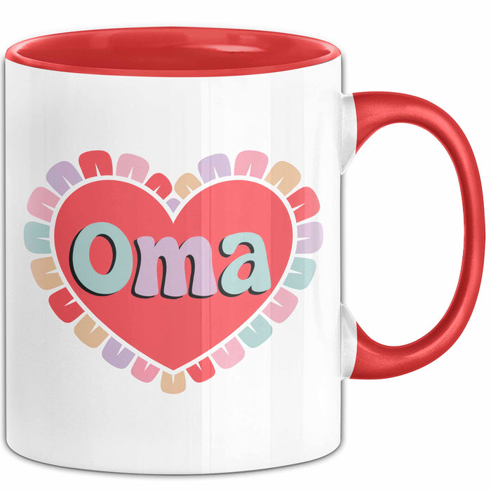 Oma Tasse Geschenkidee Oma Herz Liebende Familie Nana Rot Trendation
