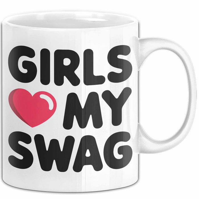 Sarkastische Jungs Sarkasmus Tasse Geschenk Lustige Geschenkidee Spruch Mädchen Lieben Meinen Swag Weiß Trendation