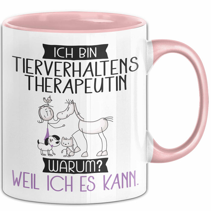 Tierverhaltenstherapeutin Tasse Geschenk Ich Bin Tierverhaltenstherapeutin Warum Weil Ich Es Kann Geschenkidee Geburtstag Rosa Trendation