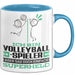Volleyballspieler Geschenk Tasse Ich Bin Volleyballspieler Aber Sag Doch Einfach Superheld Lustige Geschenkdiee für Volleyballspieler Kaffee-Becher Blau Trendation