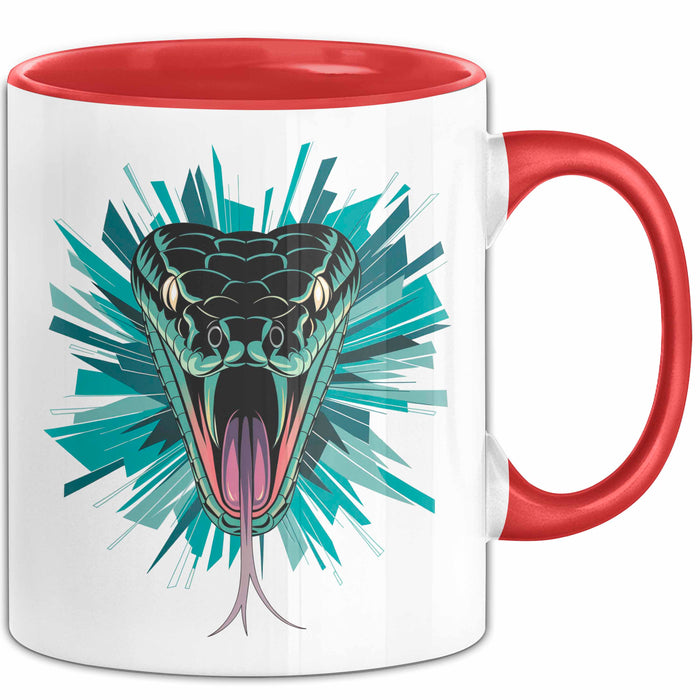 Reptil Schlange Tier Tasse Geschenk Lustige Geschenkidee Spruch Rot Trendation