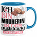 Maurerin Ausbildung Start Geschenk Tasse Ich Bin Maurerin In Der Ausbildung Ich Darf Das Kaffee-Becher Geschenkidee Blau Trendation