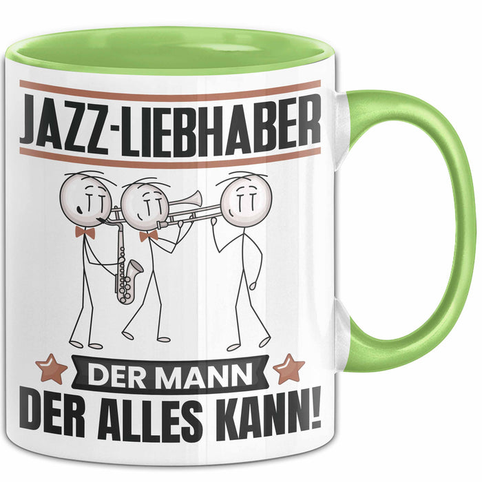 Jazz-Liebhaber Tasse Geschenk für Jazz-Liebhaber Der Mann Der Alles Kann Geschenkidee zum Geburtstag Grün Trendation