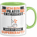 Pilates-Enthusiast Tasse Geschenk für Pilates-Enthusiast Geburtstag Lustiger Spruch Kaffee-Becher Was Ist Deine Superkraft Grün Trendation