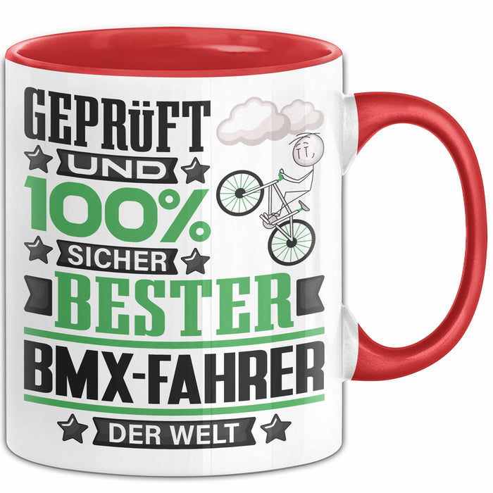 BMX-Fahrer Geschenk Lustiger Spruch für BMX-Fahrer Geschenkidee Bester BMX-Fahrer Der Welt Rot Trendation