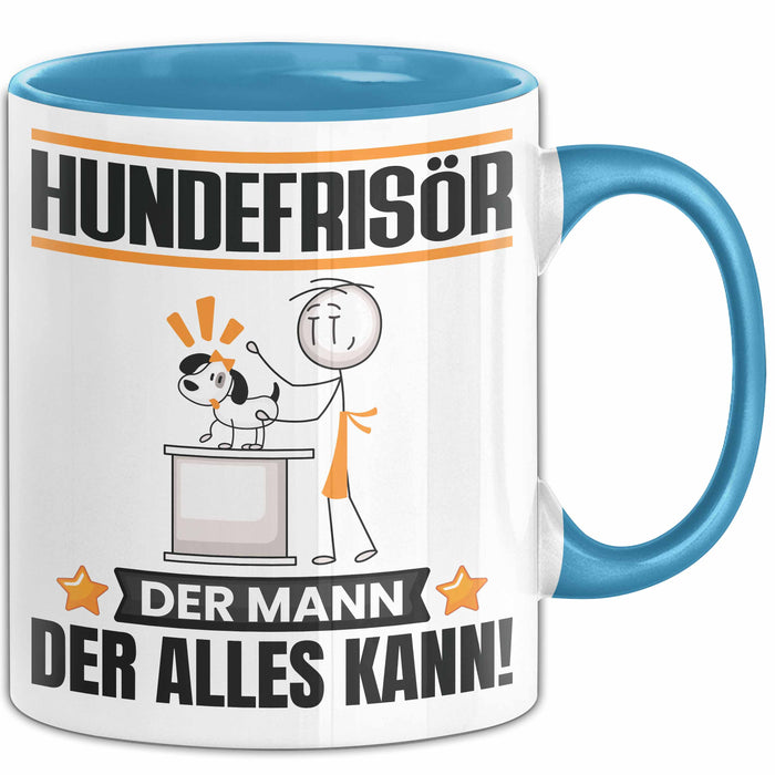 Hundefrisör Tasse Geschenk für Hundefrisör Der Mann Der Alles Kann Geschenkidee zum Geburtstag Blau Trendation