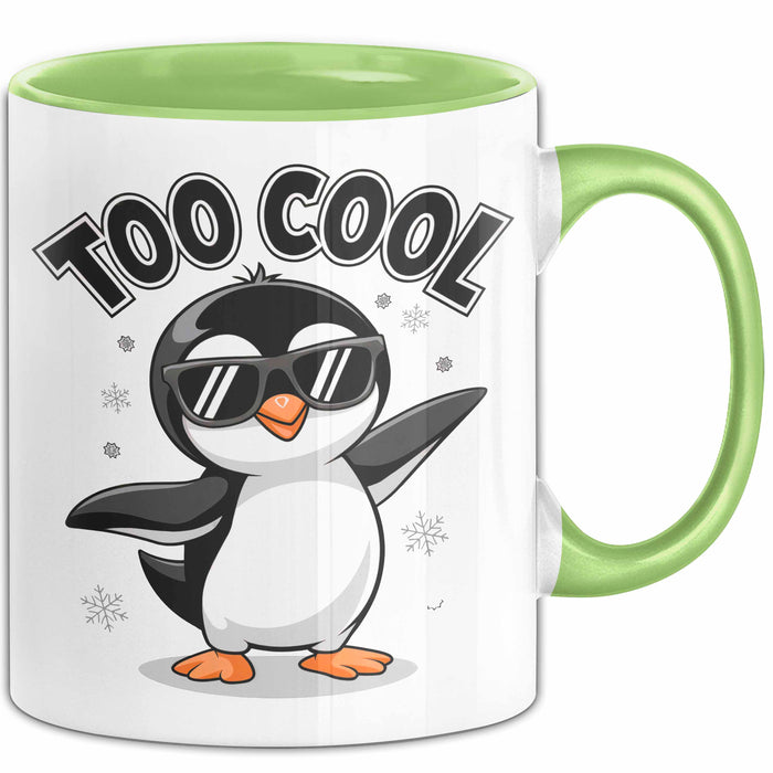 Pinguin Tier Tasse Geschenkidee Zu Cool für Vogel Fans Grün Trendation