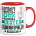 Curling-Spieler Geschenk Lustiger Spruch für Curling-Spieler Geschenkidee Bester Curling-Spieler Der Welt Rot Trendation