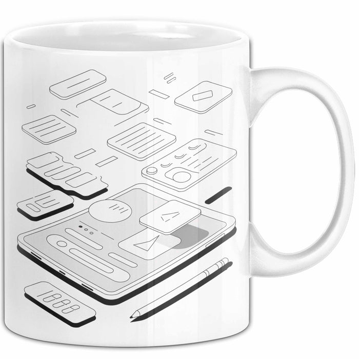 UI Designer Tasse Geschenk Lustige Geschenkidee Spruch Für Interface Gestalter Weiß Trendation