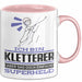 Kletterer Geschenk Tasse Ich Bin Kletterer Aber Sag Doch Einfach Superheld Lustige Geschenkdiee für Kletterer Kaffee-Becher Rosa Trendation