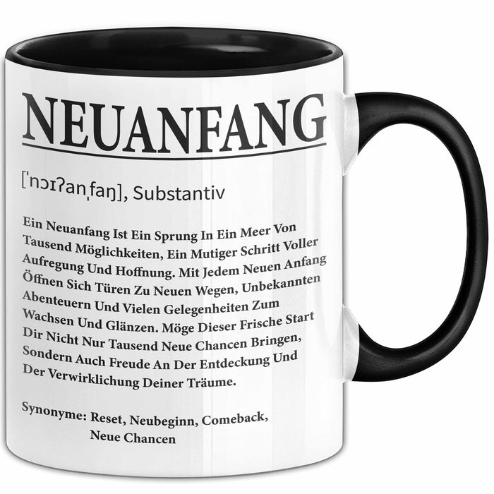 Büroarbeit Kollege Tasse Geschenk Lustige Geschenkidee Spruch Neuanfang Definition Trendation