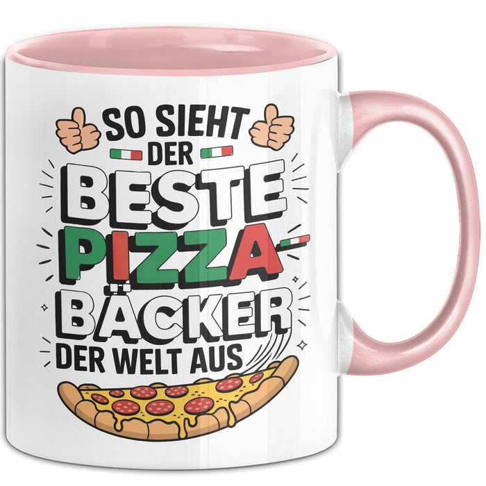 Pizzabäcker Tasse Geschenk Bester Pizzabäcker für Koch Rosa Trendation