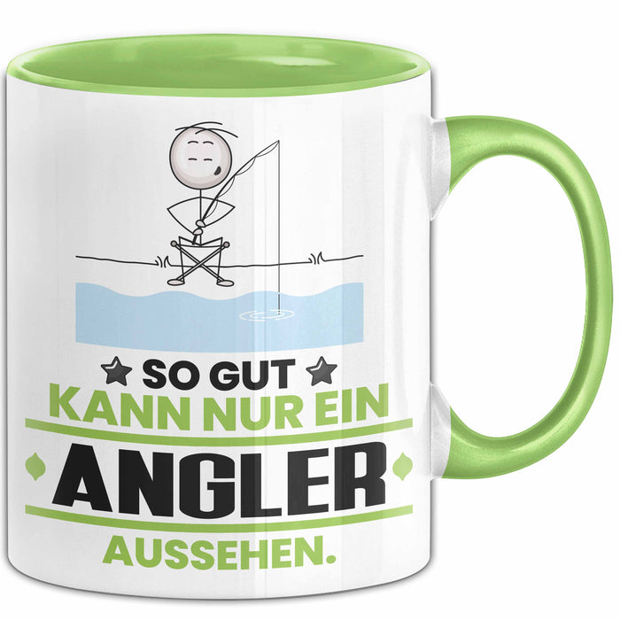 Angler Geschenk Tasse So Gut Kann Nur Ein Angler Aussehen Geschenkidee Kaffee-Becher Grün Trendation