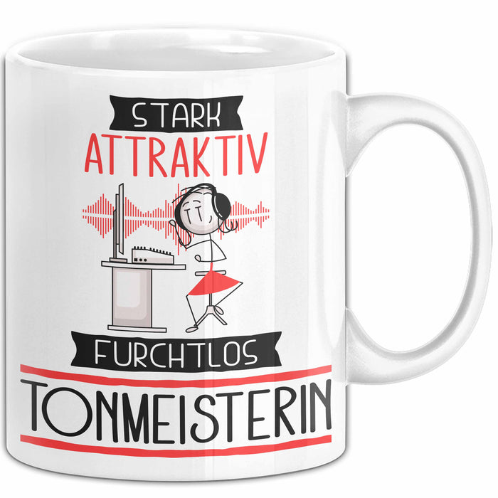 Tonmeisterin Tasse Geschenk Becher Stark Attraktiv Furchtlos Tonmeisterin Lustige Geschenkidee Weiß Trendation