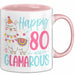 80er Geburtstag Tasse Geschenk Happy 80 And Glamarous Llama Alpaka Liebhaber Geschenkidee zum Geburtstag Rosa Trendation