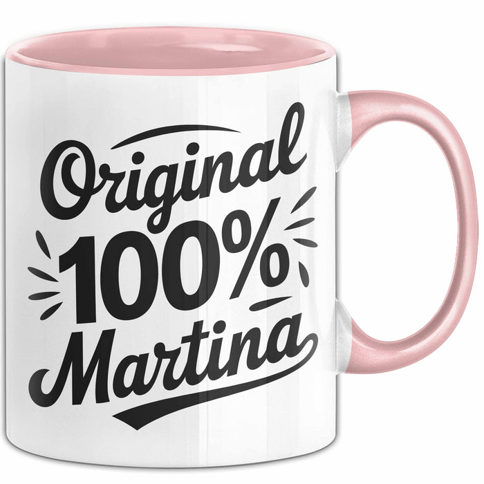 Martina Tasse Geschenk Original 100% Martina Geschenkidee Geburtstag Rosa Trendation