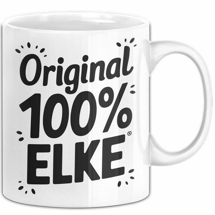 Elke Tasse Geschenk Original 100% Elke Geschenkidee Geburtstag Weiß Trendation