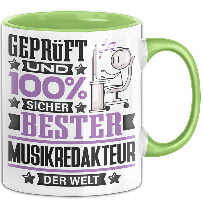 Musikredakteur Geschenk Lustiger Spruch für Musikredakteur Geschenkidee Bester Musikredakteur Der Welt Grün Trendation