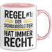 Schulassistenz Wertschätzung Tasse Geschenk Lustige Geschenkidee Spruch Der Schulbegleiter Hat Immer Recht Rosa Trendation