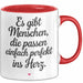 Romantisches Paar Jahrestagsfeier Tasse Geschenk Lustige Geschenkidee Spruch Es Gibt Menschen Die Passen Einfach Perfekt Ins Herz Rot Trendation