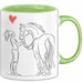 Pferde Tierliebhaber Mädchen Tasse Geschenk Lustige Geschenkidee Spruch Grün Trendation