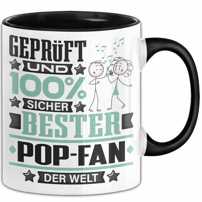 Pop-Fan Geschenk Lustiger Spruch für Pop-Fan Geschenkidee Bester Pop-Fan Der Welt Schwarz Trendation