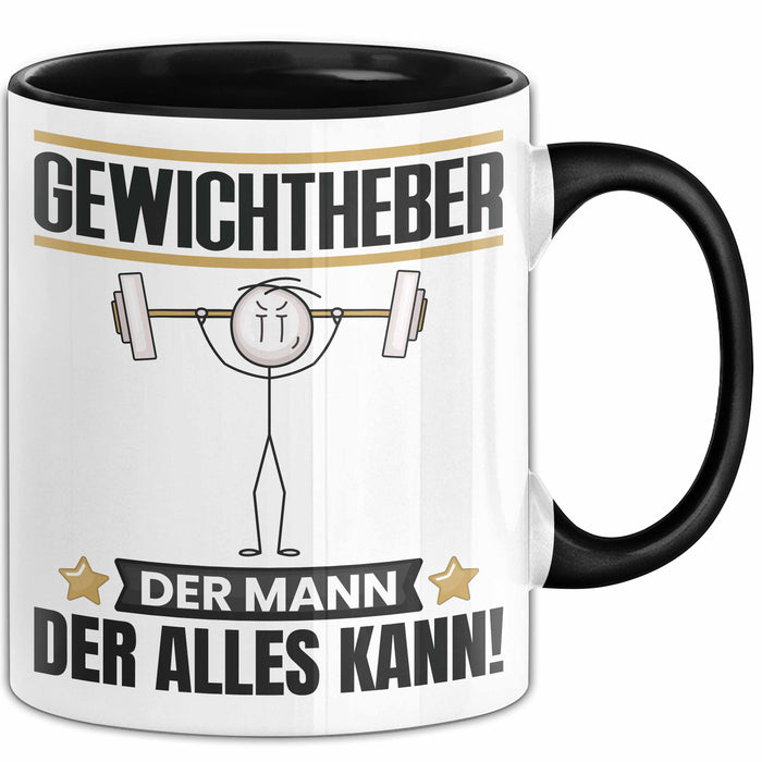 Gewichtheber Tasse Geschenk für Gewichtheber Der Mann Der Alles Kann Geschenkidee zum Geburtstag Schwarz Trendation