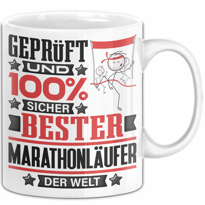Marathonläufer Geschenk Lustiger Spruch für Marathonläufer Geschenkidee Bester Marathonläufer Der Welt Weiß Trendation