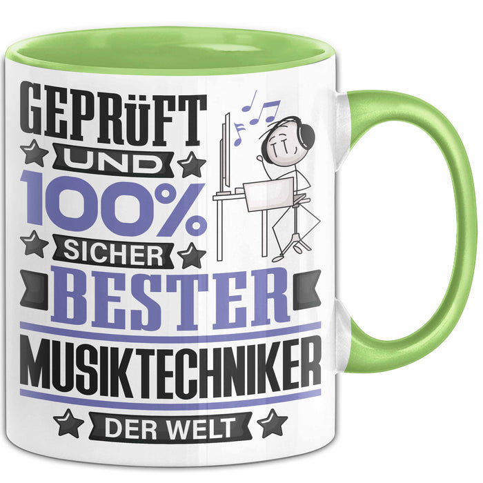 Musiktechniker Geschenk Lustiger Spruch für Musiktechniker Geschenkidee Bester Musiktechniker Der Welt Grün Trendation
