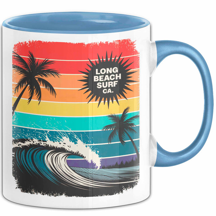 Los Angeles LA Kalifornien USA Tasse Geschenk Lustige Geschenkidee Spruch Retro Surfen Blau Trendation
