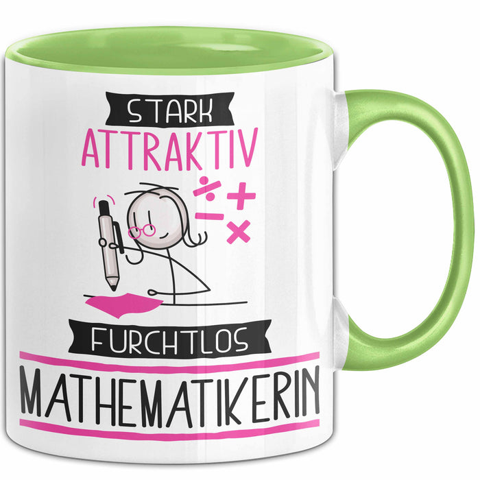 Mathematikerin Tasse Geschenk Becher Stark Attraktiv Furchtlos Mathematikerin Lustige Geschenkidee Grün Trendation