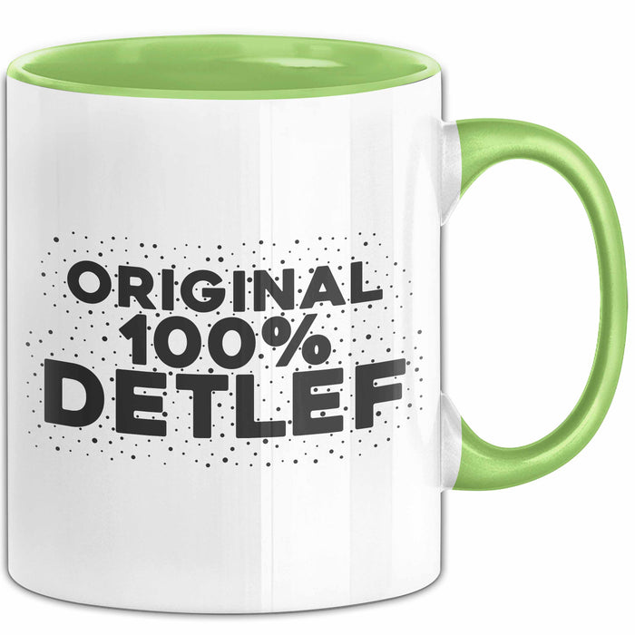 Detlef Tasse Original 100% Detlef Geschenk Grün Trendation